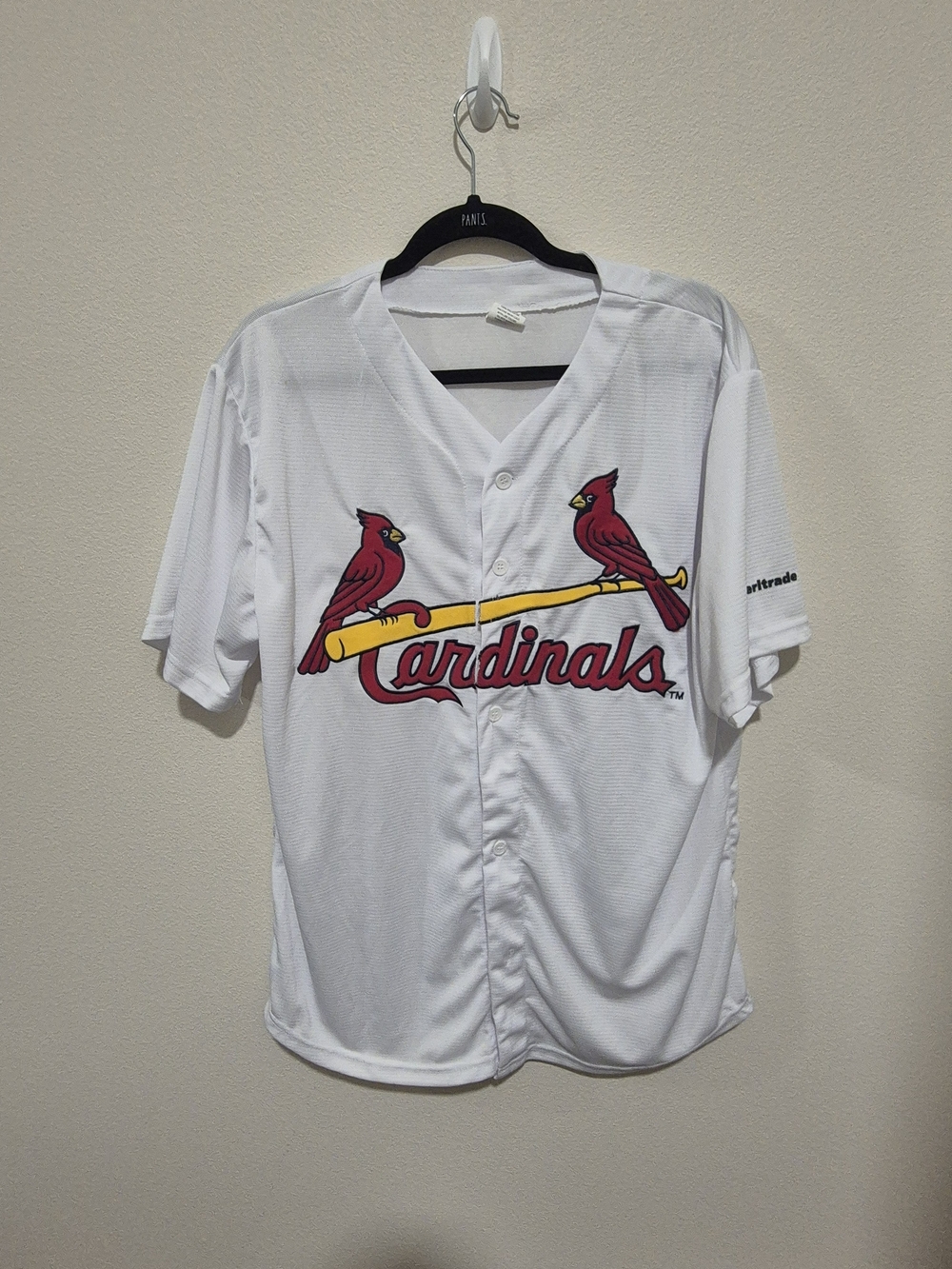 St. Louis Cardinals Baseball Jersey White XL Promo SGA TD Ameritrade Button Up